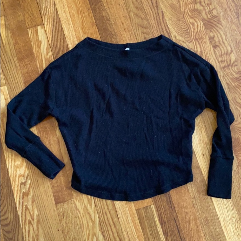 Anthropologie Black Thermal Top